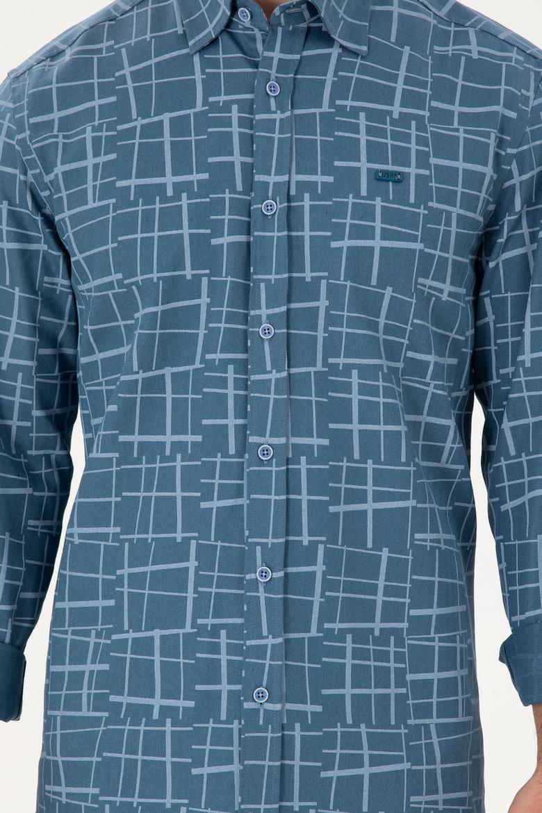 Erkek Açık Mavi Uzun Kollu Gömlek - 50291236015