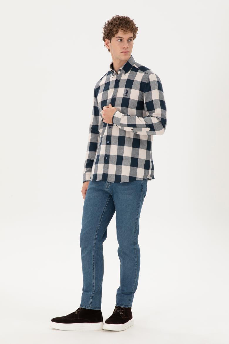 Erkek Lacivert Uzun Kollu Gömlek - 50296085006