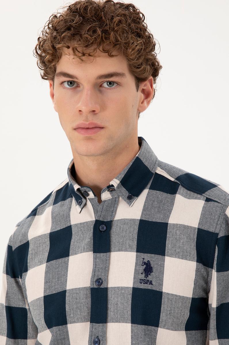 Erkek Lacivert Uzun Kollu Gömlek