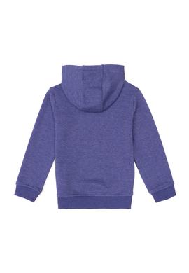 Erkek Çocuk Mor Basic Kapüşonlu Sweatshirt - 50293614040