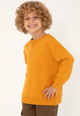 Erkek Çocuk Hardal Basic Bisiklet Yaka Sweatshirt - 50295151081