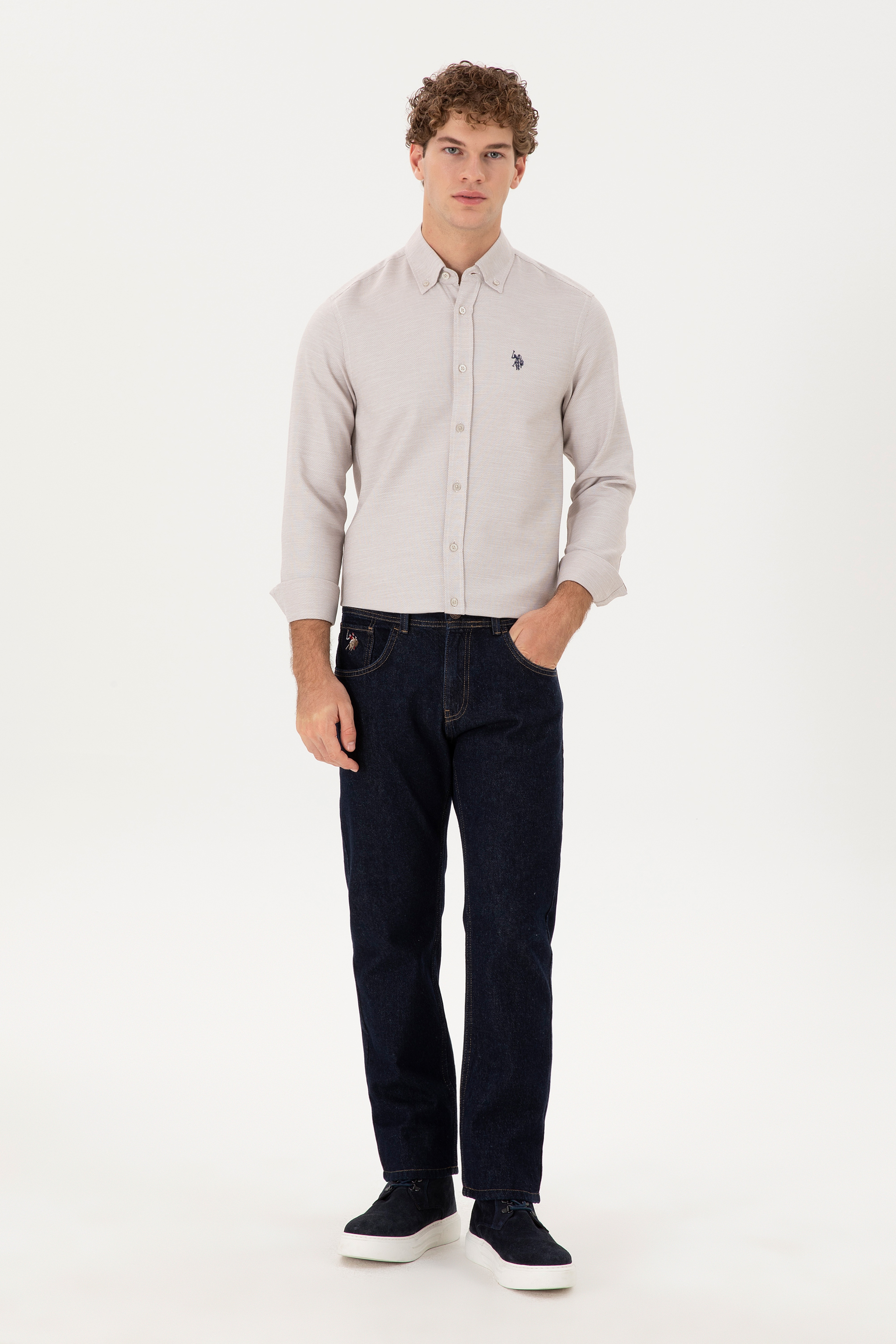 Erkek Lacivert Straight Fit Jean Pantolon - Image 1