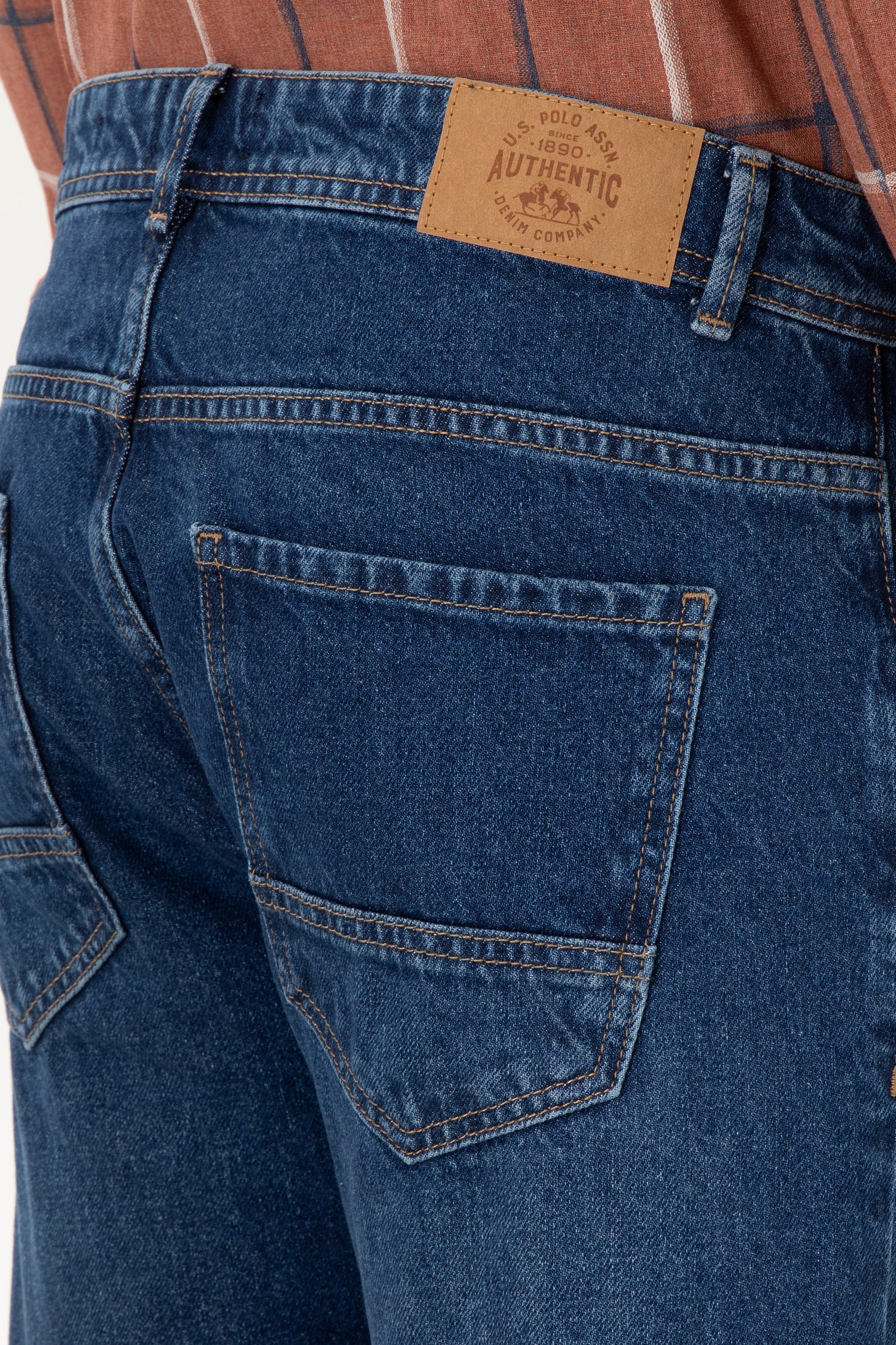 Erkek Mavi Straight Fit Jean Pantolon - Image 6