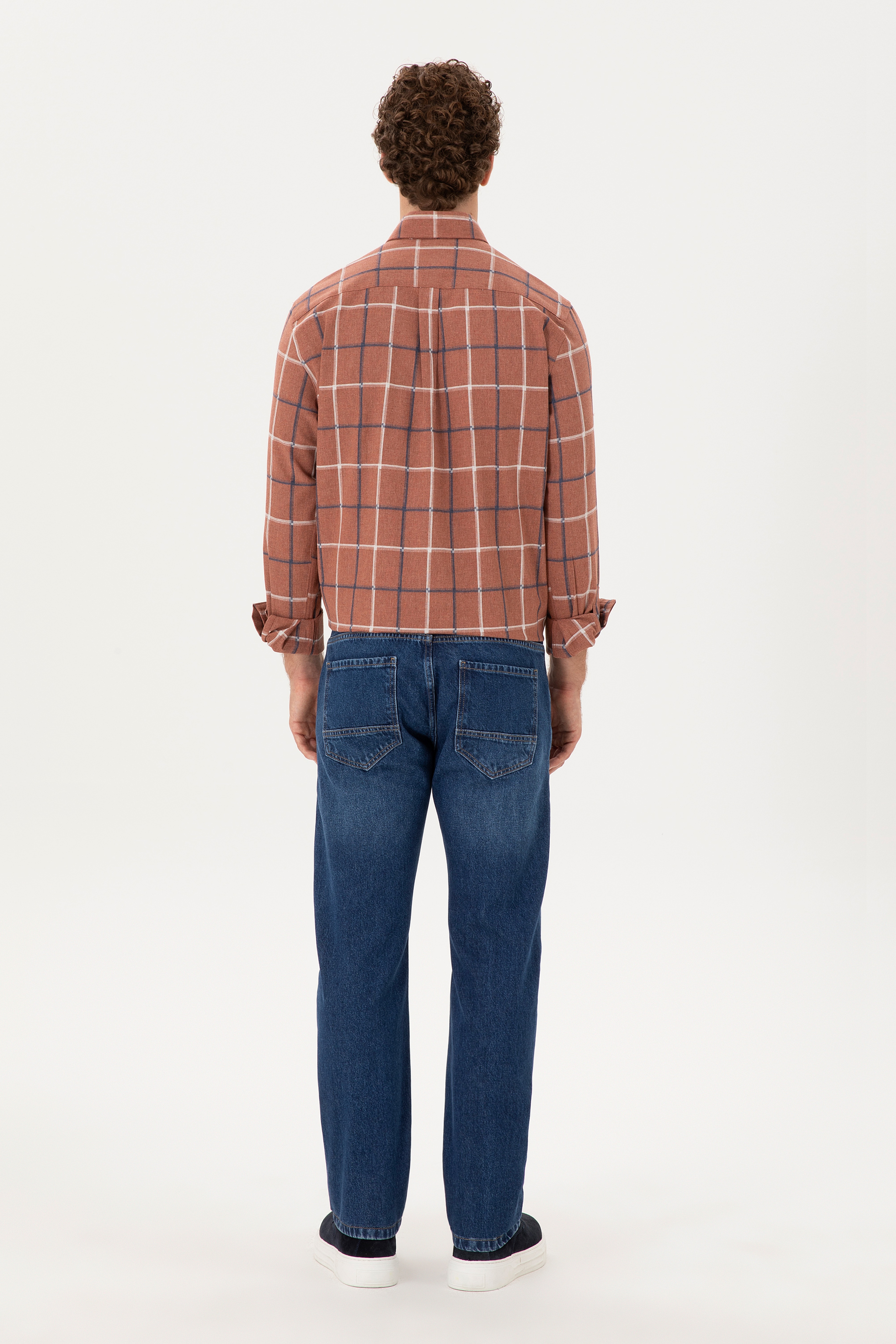 Erkek Mavi Straight Fit Jean Pantolon - Image 4
