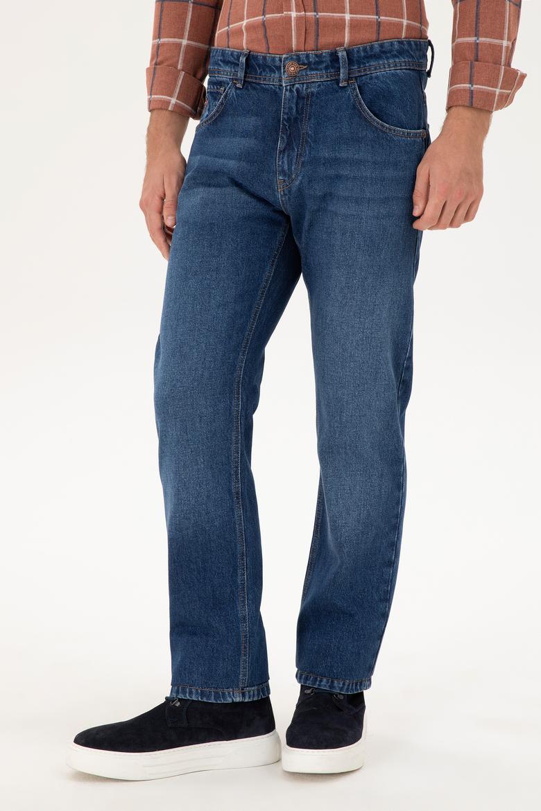 Erkek Mavi Straight Fit Jean Pantolon - 50296893048
