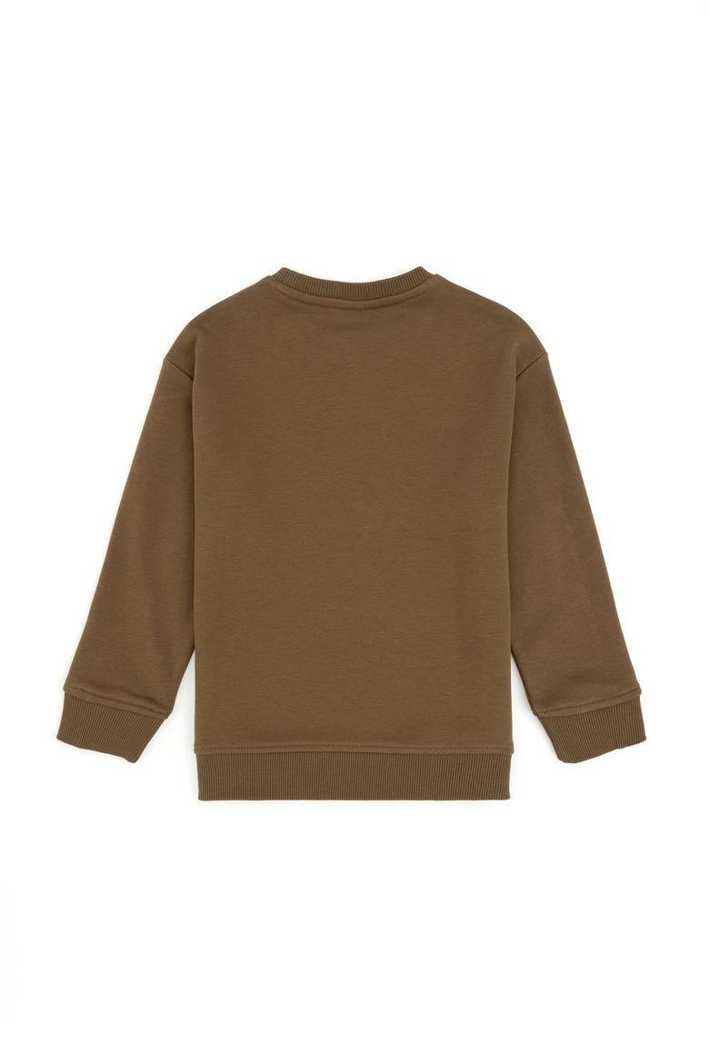 Erkek Çocuk Haki Basic Bisiklet Yaka Sweatshirt - 50295151026
