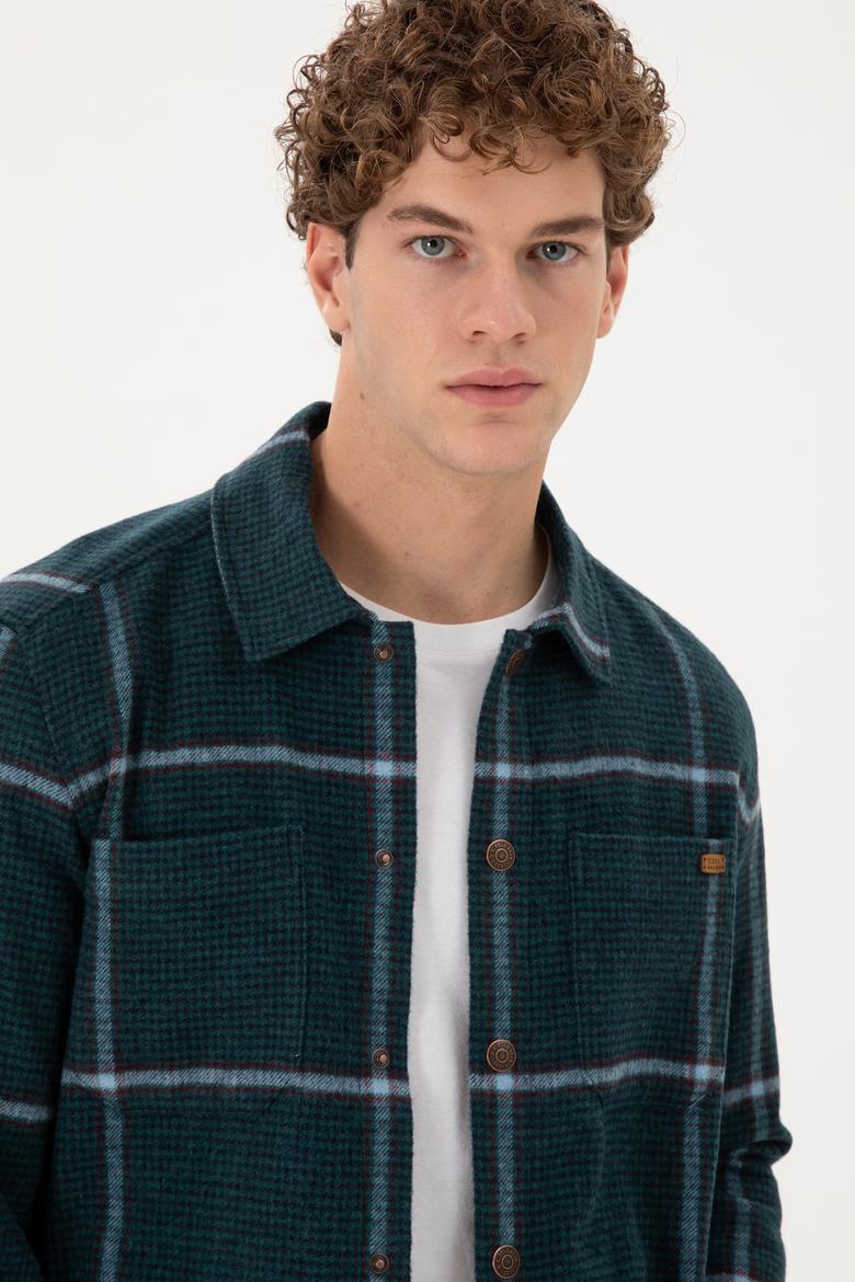 Erkek Koyu Yeşil Uzun Kollu Gömlek - 50291250034