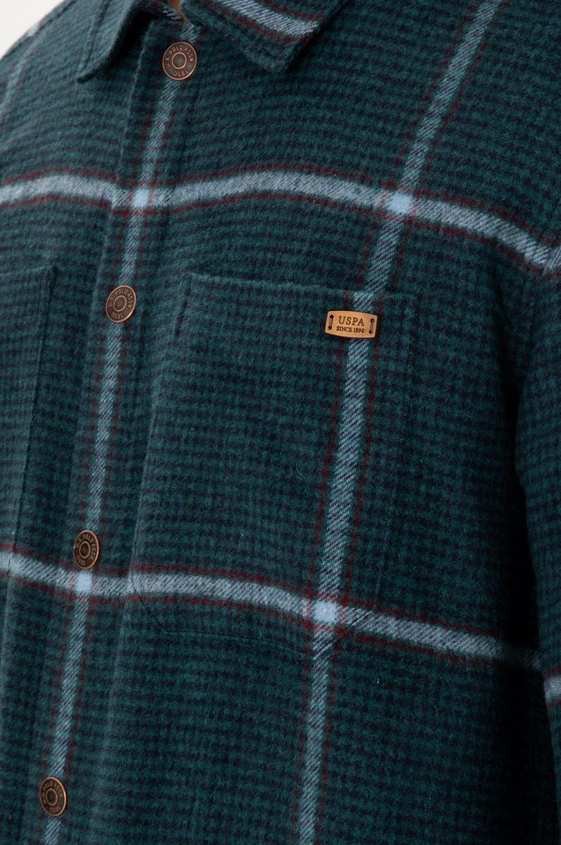 Erkek Koyu Yeşil Uzun Kollu Gömlek