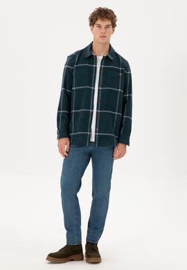 Erkek Koyu Yeşil Uzun Kollu Gömlek - 50291250034