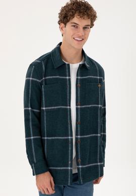 Erkek Koyu Yeşil Uzun Kollu Gömlek - 50291250034