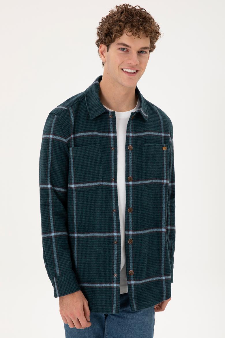 Erkek Koyu Yeşil Uzun Kollu Gömlek - 50291250034