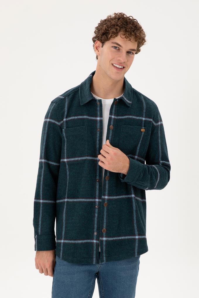 Erkek Koyu Yeşil Uzun Kollu Gömlek