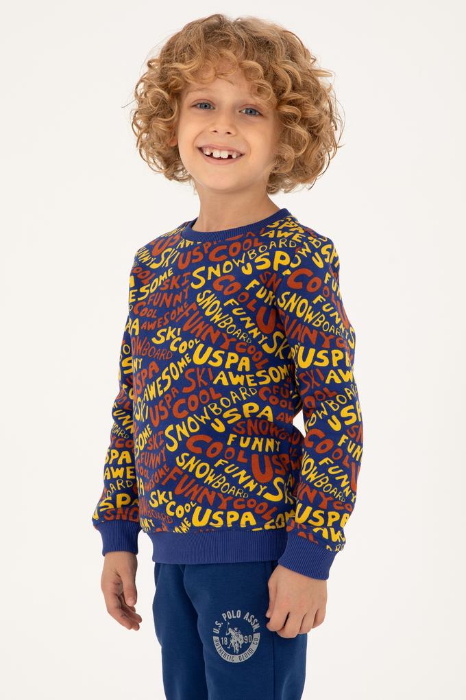 Erkek Çocuk İndigo Bisiklet Yaka Sweatshirt