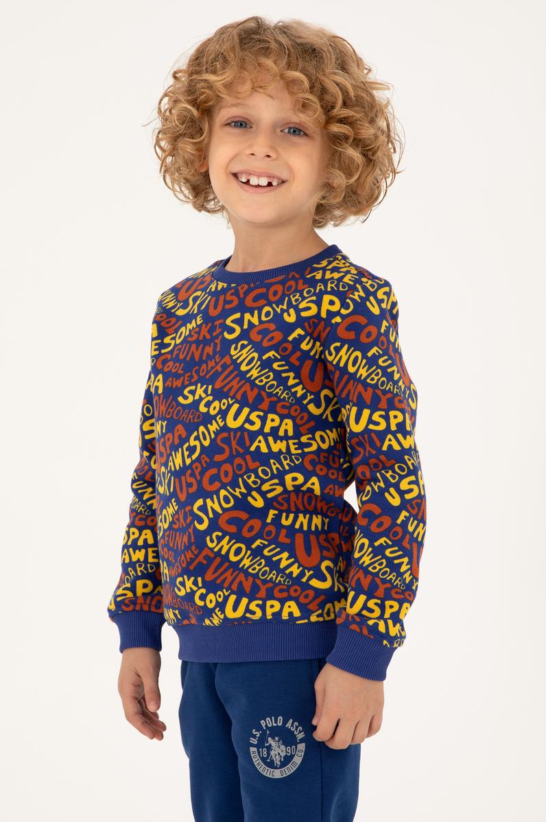 Erkek Çocuk İndigo Bisiklet Yaka Sweatshirt