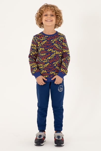 Erkek Çocuk İndigo Bisiklet Yaka Sweatshirt