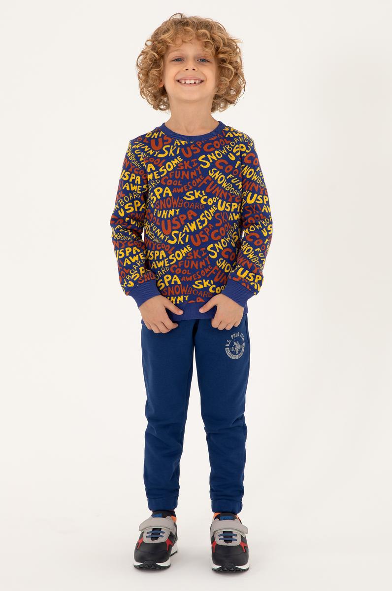 Erkek Çocuk İndigo Bisiklet Yaka Sweatshirt