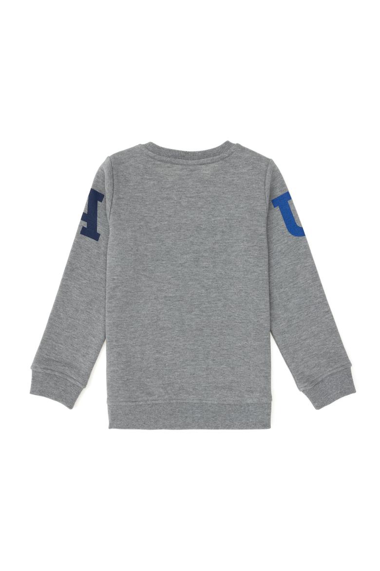 Erkek Çocuk Gri Melanj Bisiklet Yaka Sweathsirt - 50293497012