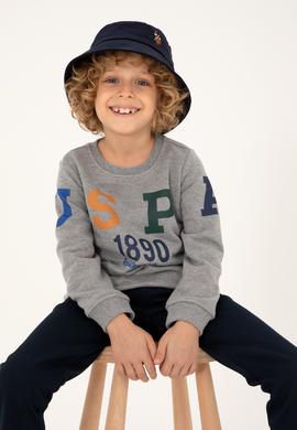 Erkek Çocuk Gri Melanj Bisiklet Yaka Sweathsirt - 50293497012