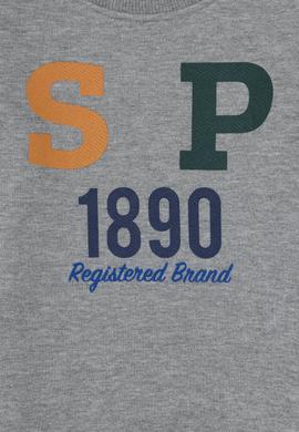 Erkek Çocuk Gri Melanj Bisiklet Yaka Sweathsirt - 50293497012