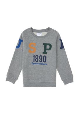 Erkek Çocuk Gri Melanj Bisiklet Yaka Sweathsirt - 50293497012