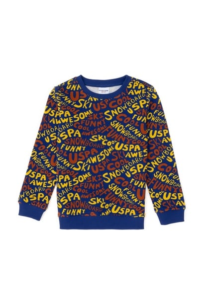 Erkek Çocuk İndigo Bisiklet Yaka Sweatshirt
