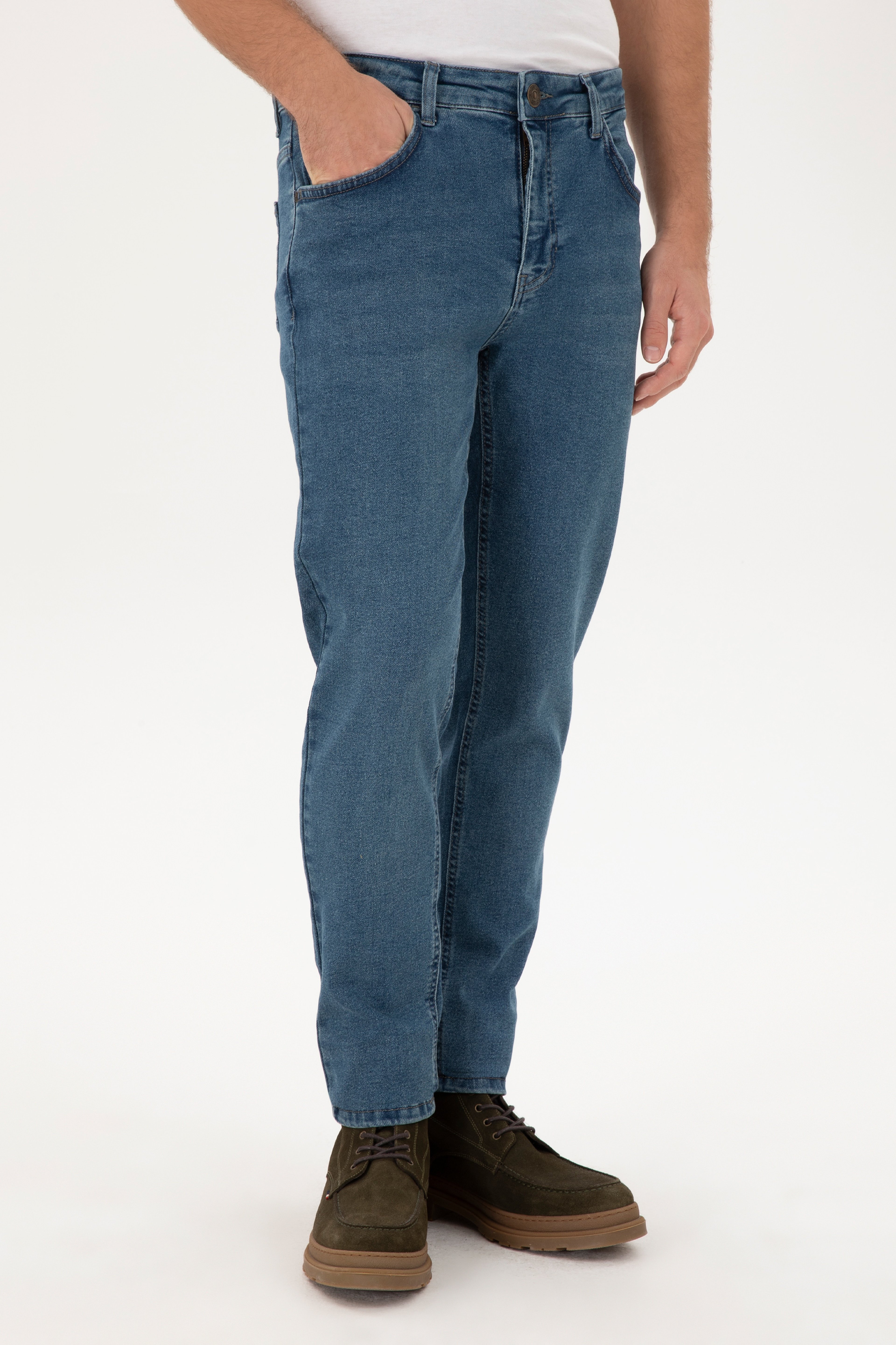 Erkek Mavi Slim Fit Jean Pantolon - Image 2