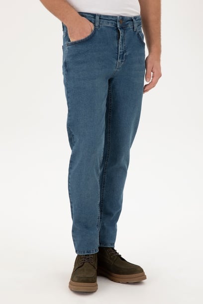 Erkek Mavi Slim Fit Jean Pantolon