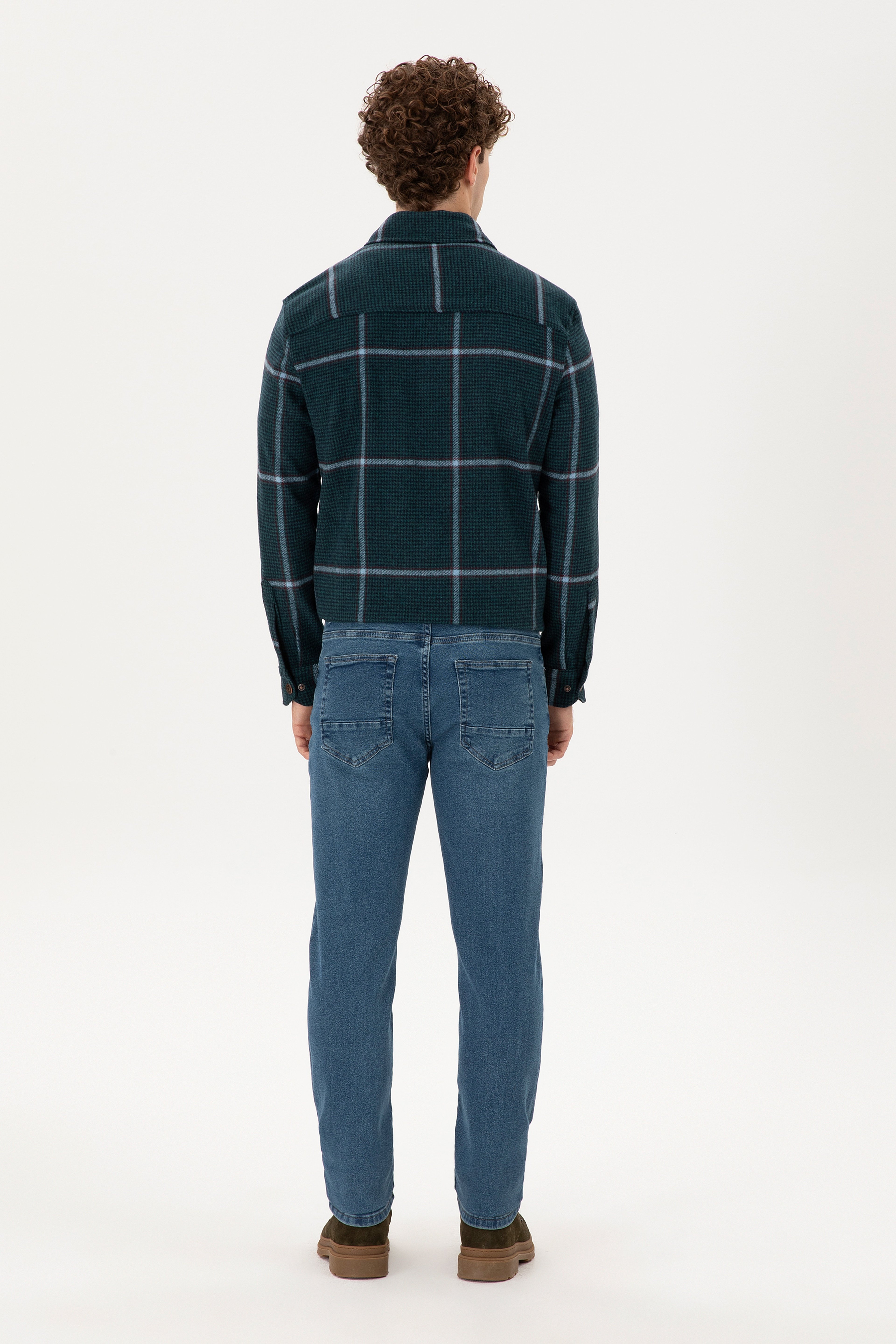 Erkek Mavi Slim Fit Jean Pantolon - Image 4