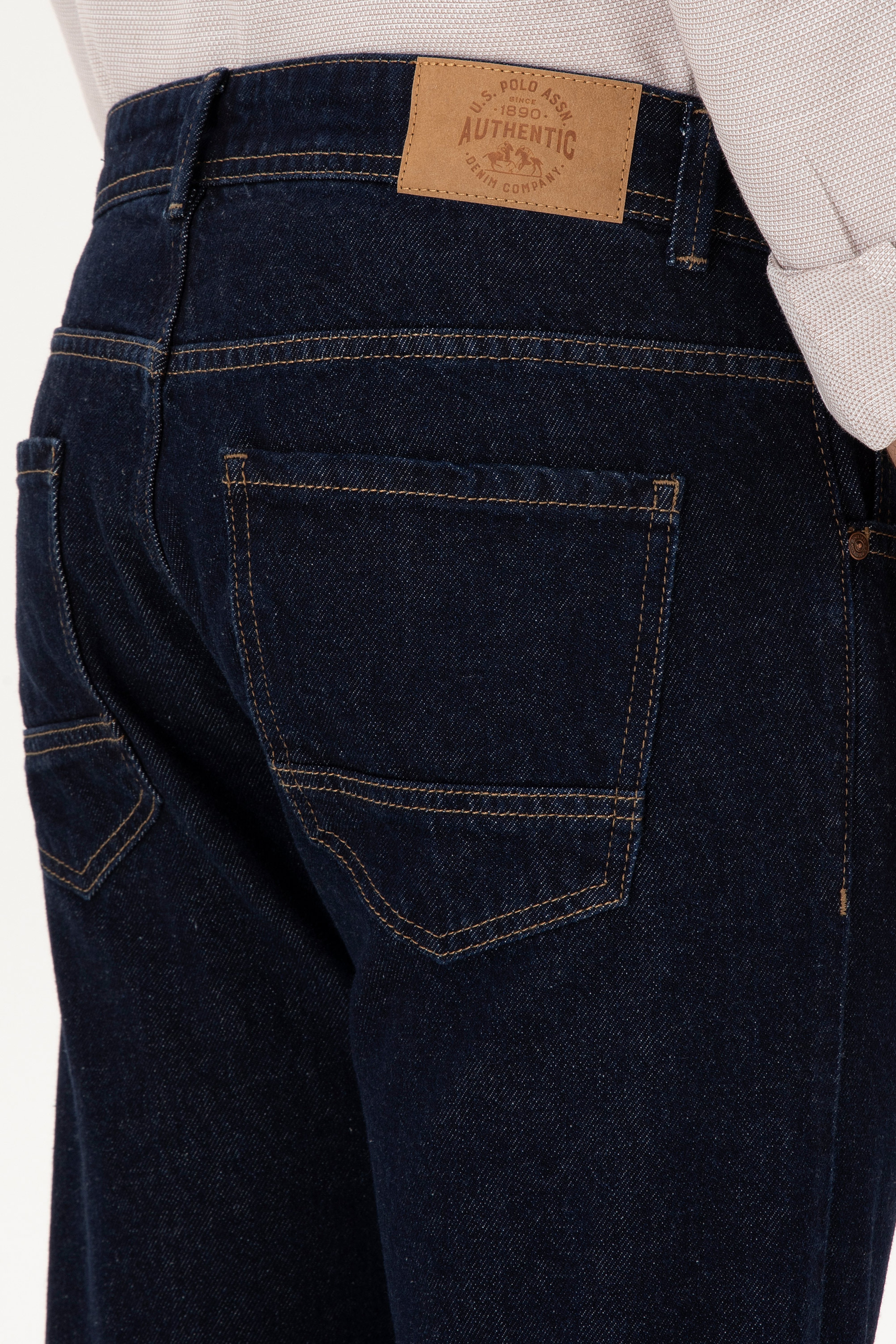 Erkek Lacivert Straight Fit Jean Pantolon - Image 6