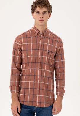 Erkek Kiremit Uzun Kollu Gömlek - 50296535016