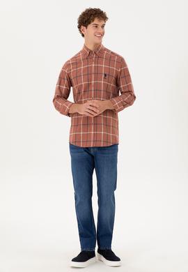 Erkek Kiremit Uzun Kollu Gömlek - 50296535016