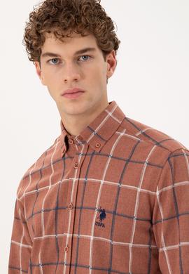 Erkek Kiremit Uzun Kollu Gömlek - 50296535016