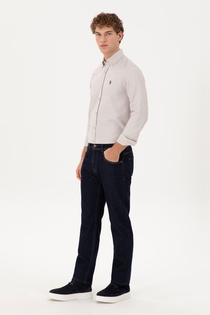 Erkek Lacivert Straight Fit Jean Pantolon