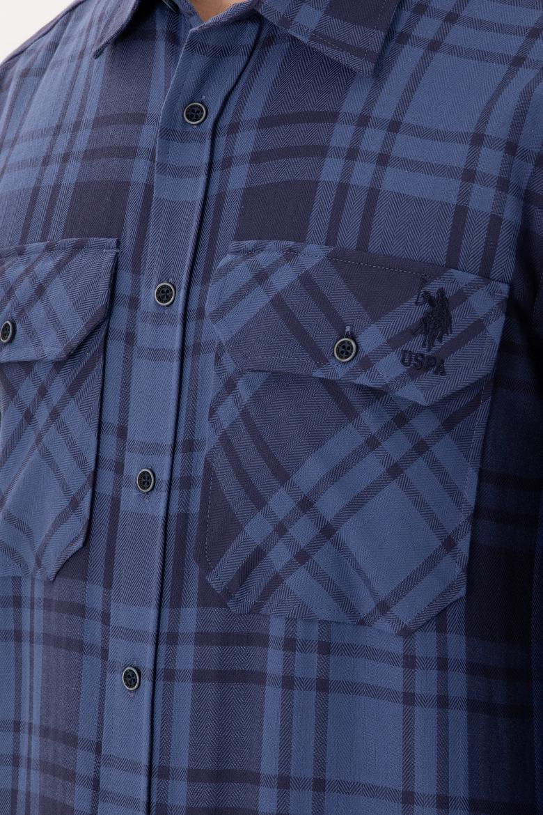 Erkek İndigo Uzun Kollu Gömlek - 50290276006