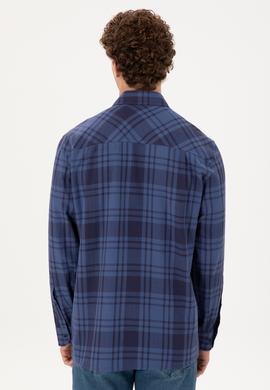 Erkek İndigo Uzun Kollu Gömlek - 50290276006