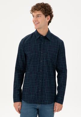 Erkek Koyu Yeşil Uzun Kollu Gömlek - 50291236007