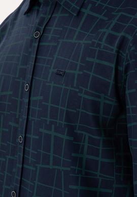 Erkek Koyu Yeşil Uzun Kollu Gömlek - 50291236007