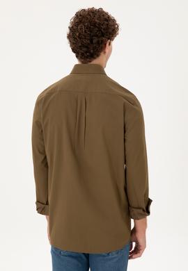 Erkek Haki Uzun Kollu Gömlek - 50292088015
