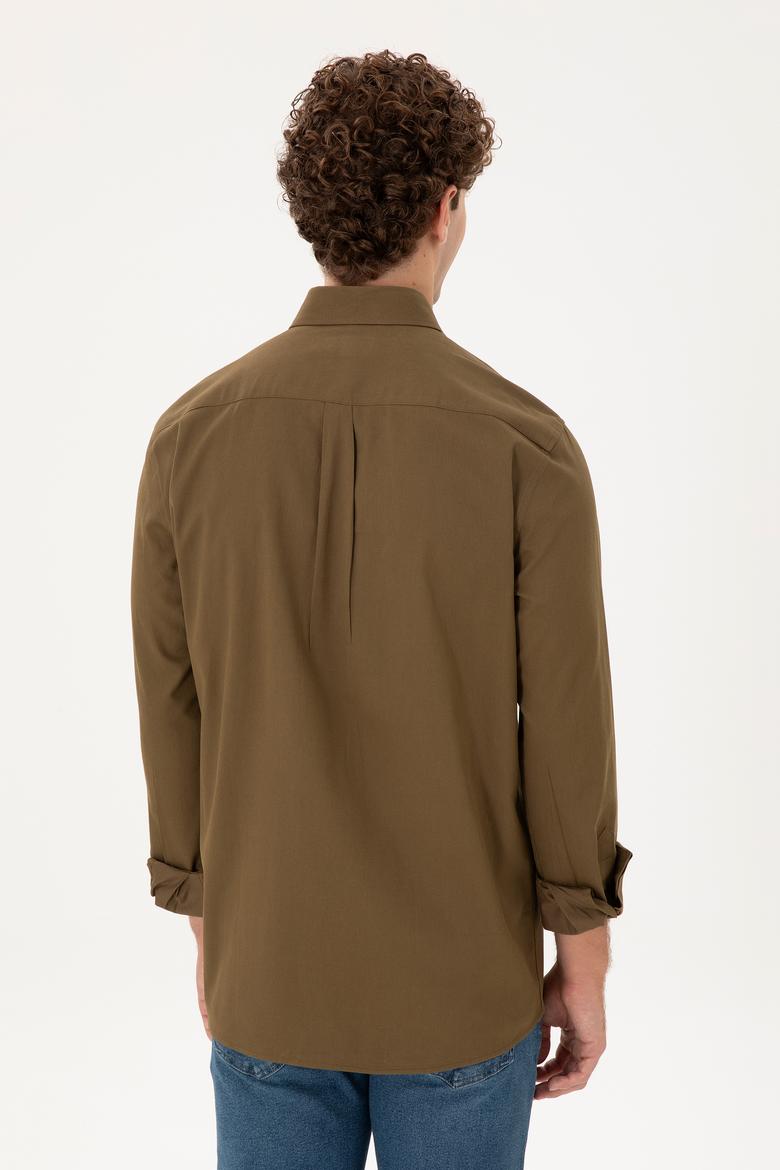 Erkek Haki Uzun Kollu Gömlek - 50292088015