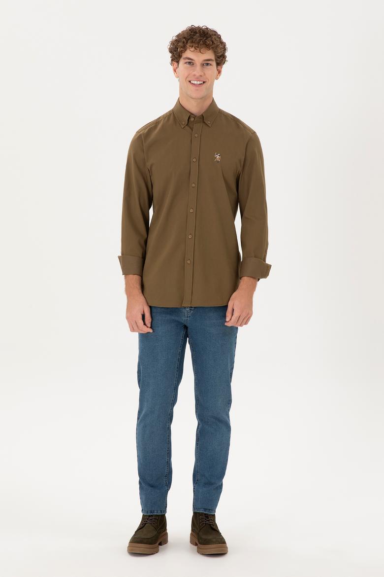 Erkek Haki Uzun Kollu Gömlek - 50292088015