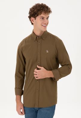 Erkek Haki Uzun Kollu Gömlek - 50292088015