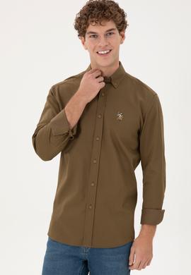 Erkek Haki Uzun Kollu Gömlek - 50292088015