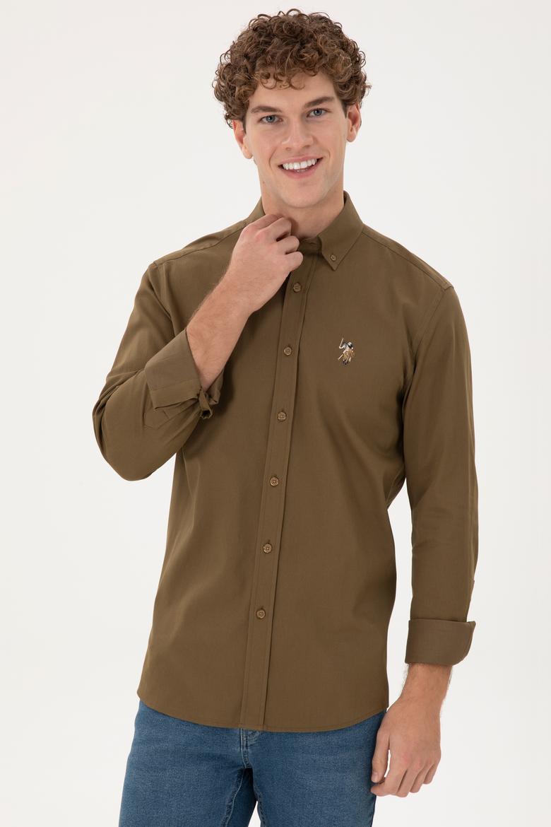 Erkek Haki Uzun Kollu Gömlek - 50292088015