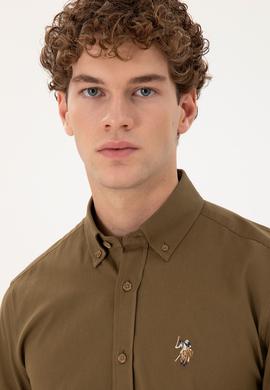 Erkek Haki Uzun Kollu Gömlek - 50292088015