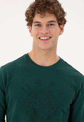 Erkek Koyu Yeşil Sweatshirt - 50290582048