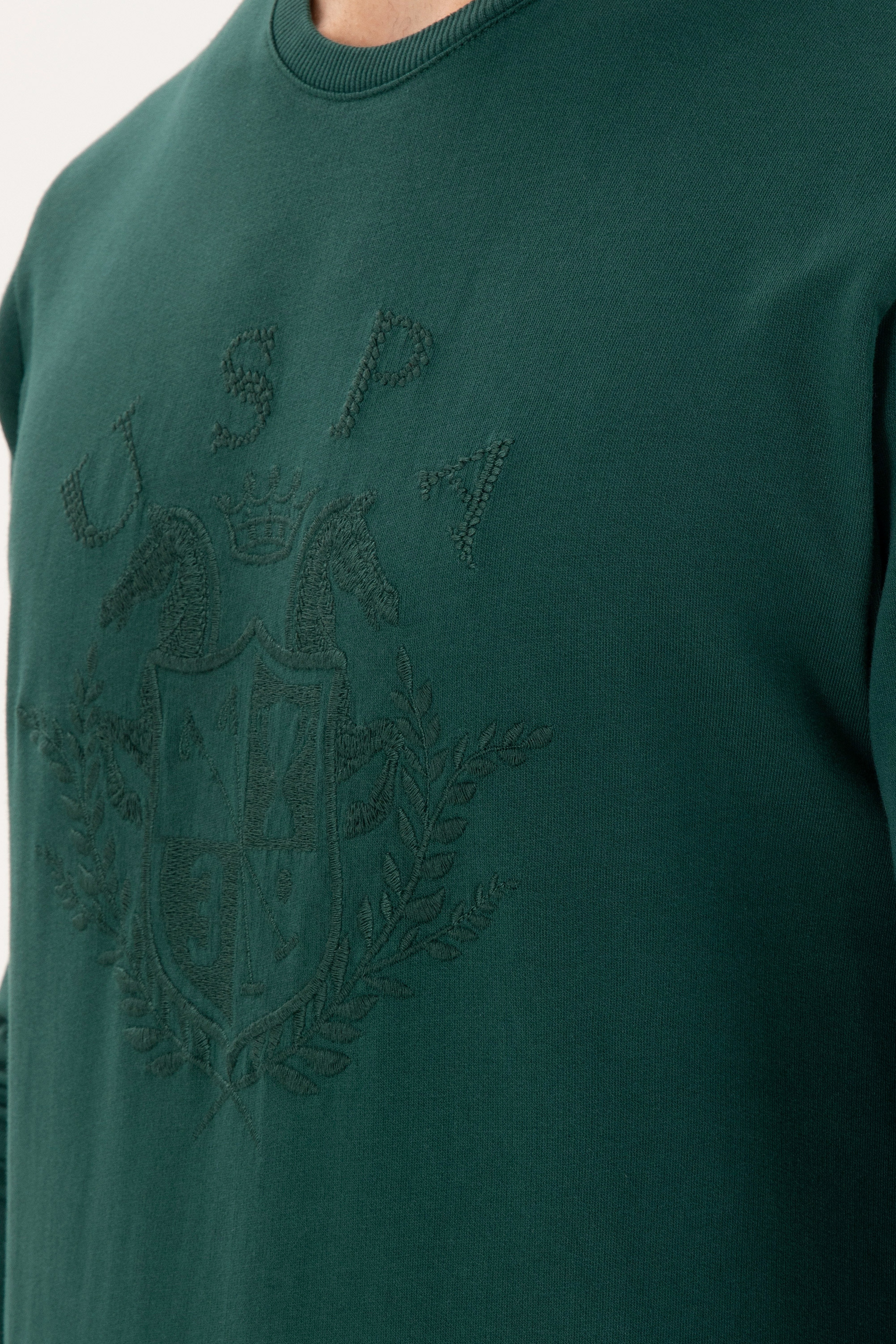 Erkek Koyu Yeşil Sweatshirt