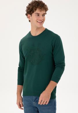 Erkek Koyu Yeşil Sweatshirt - 50290582048
