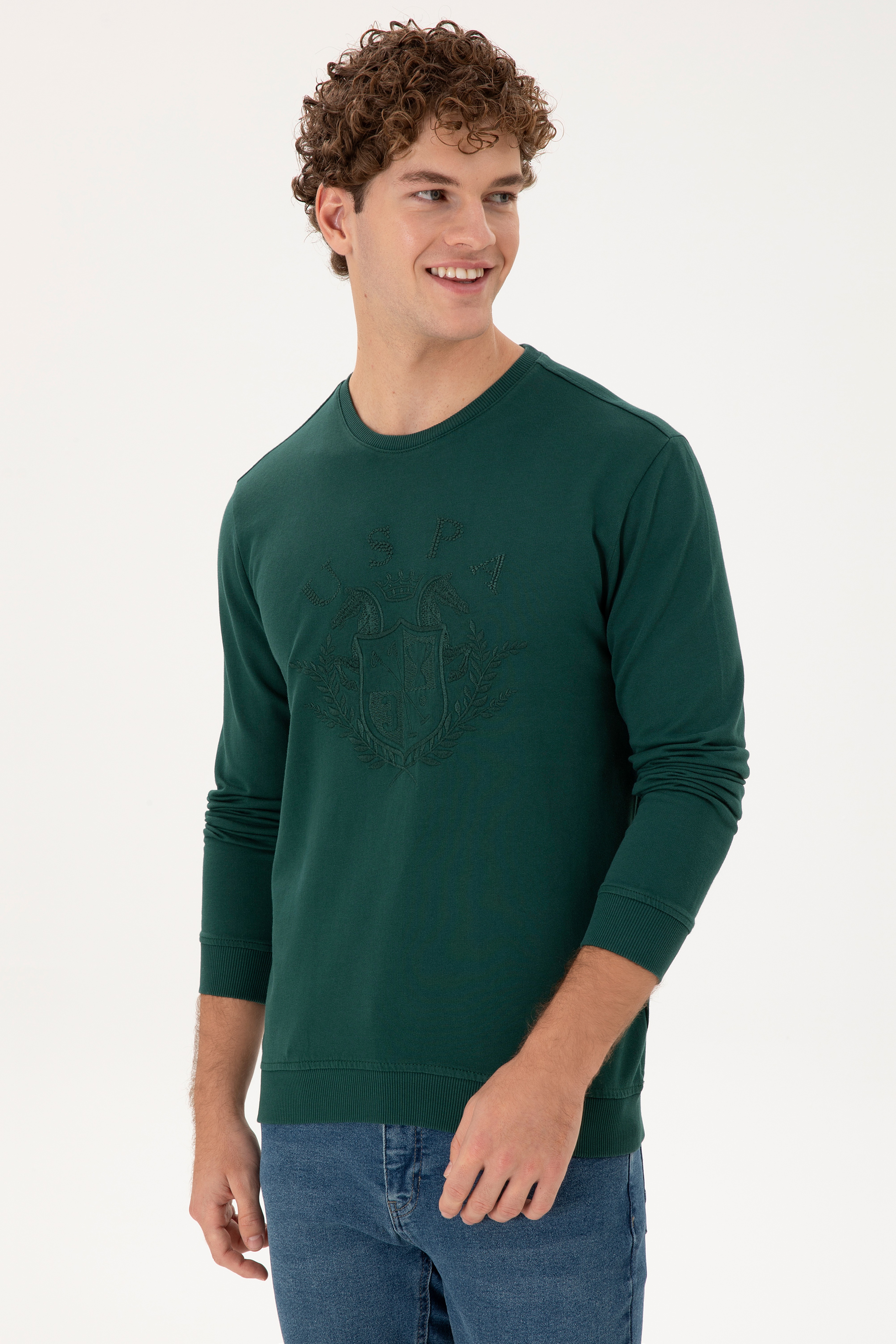 Erkek Koyu Yeşil Sweatshirt