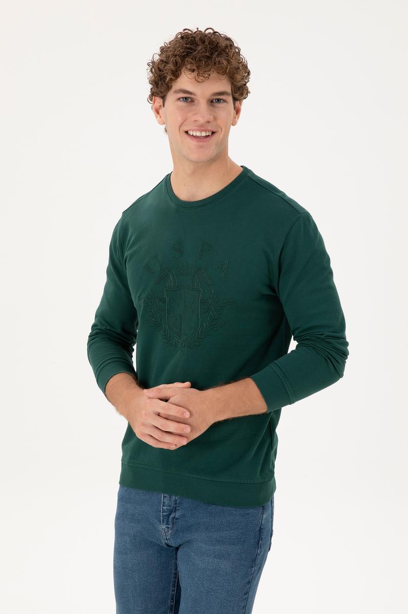Erkek Koyu Yeşil Sweatshirt