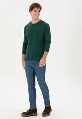 Erkek Koyu Yeşil Sweatshirt - 50290582048